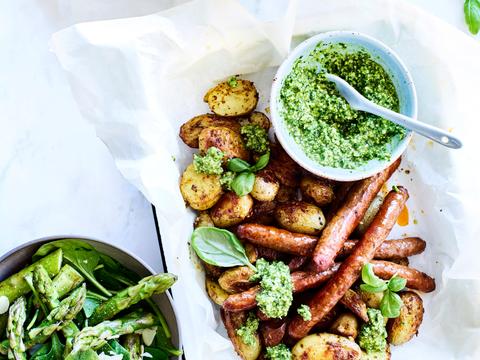 Merguez met pestopatatjes