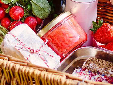 Snelle compote van rabarber en aardbei