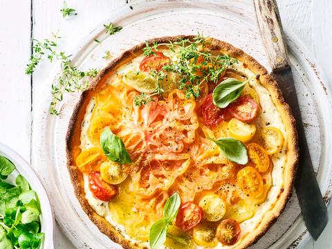 Tomatentaart met bodem van polenta