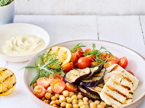 bowl berloumi kikkererwten