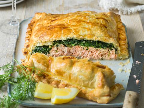 Zalm Wellington met spinazie
