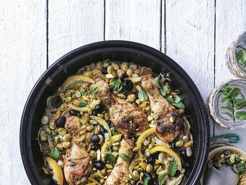Tajine met drumsticks, venkel en gekonfijte citroen
