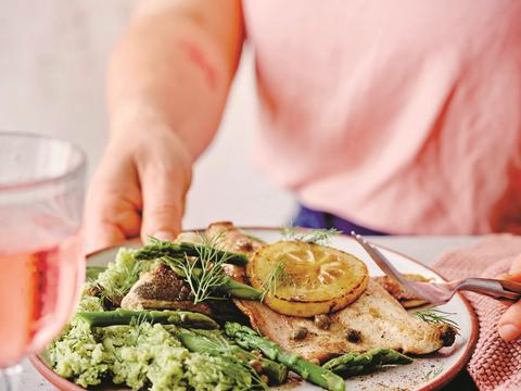 Zeebaarsfilet met broccolipuree
