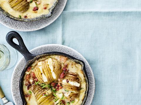 Tartiflette met hasselback-aardappelen