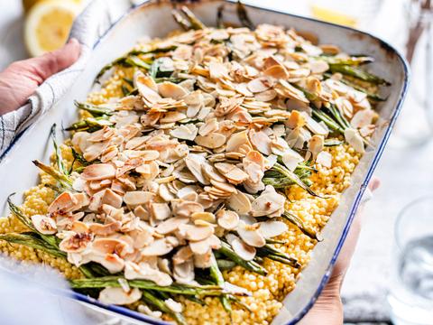 Parelcouscous met boontjes
