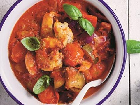 Ratatouille met scampi's
