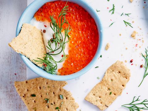 Roomkaasdip met foreleitjes