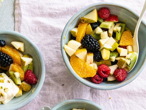 Fruitsalade met mascarponecrème