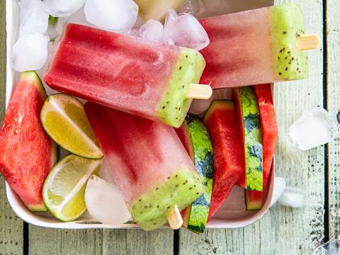 Watermeloen met kiwi-ijsjes