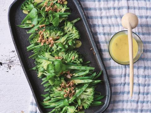 Boontjes met broccoli en aioli