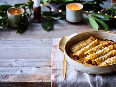 Cannelloni met pulled lam en parmezaanroomsaus