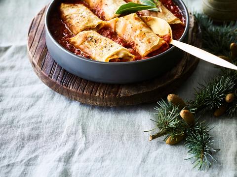 Involtini van knolselder en veggie gehakt