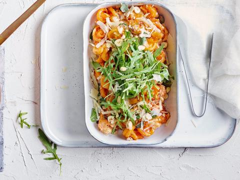 Ovenpasta met witloof, ricotta en pancetta