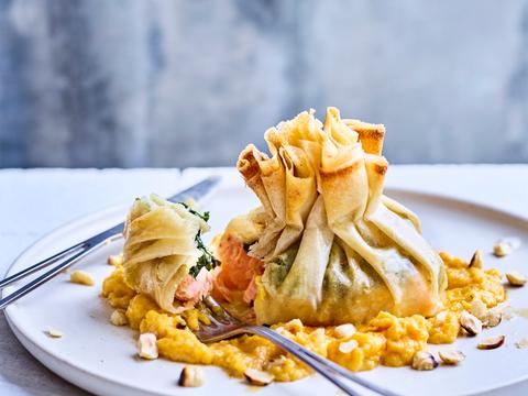 Zalm Wellington in brickdeeg