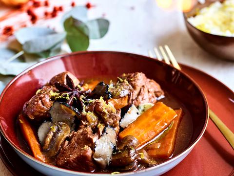 Kalkoenstoofpot met citroenrisotto