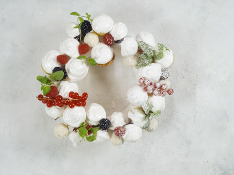 kerstkrans met meringue