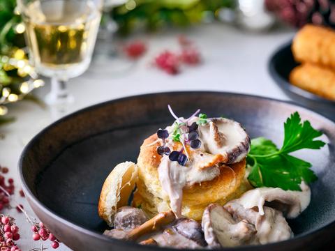 Vol-au-vent met boschampignons