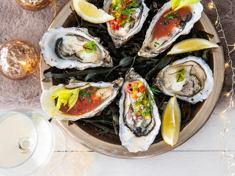 Oesters met drie toppings