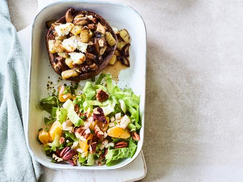Steak met wittebonenpuree en geroosterde bloemkool