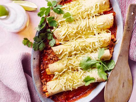 Enchilada's met vegan gehakt