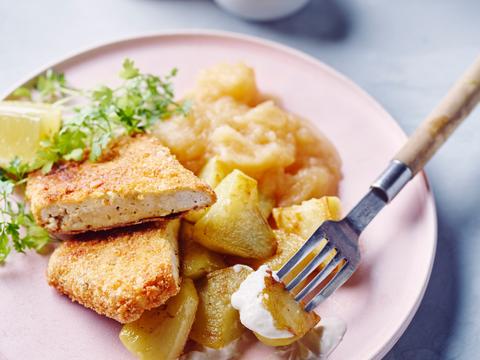 Tofoeschnitzel met appelmoes