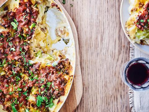 Lasagne met groenekool en gehakt
