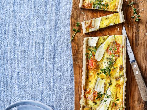 Quiche met pastinaak, pancetta en taleggio