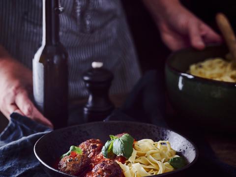 Tagliatelle met Italiaanse gehaktballetjes