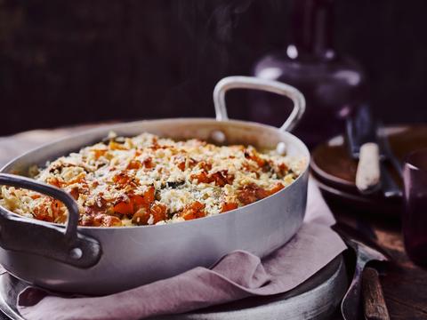 Lasagne met geroosterde pompoen