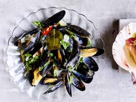 thaise mosseltjes met prei