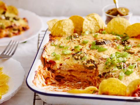 Mexicaanse lasagne met maïswraps