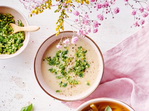 Romige wittebonensoep met gremolata