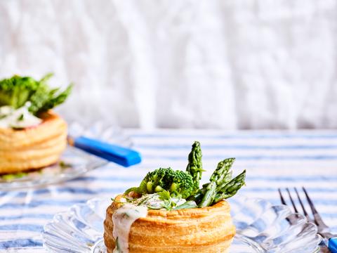 Vol-au-vent van groene groenten