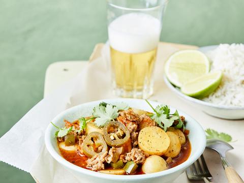 Picadillo - aardappel-gehaktpannetje met rijst