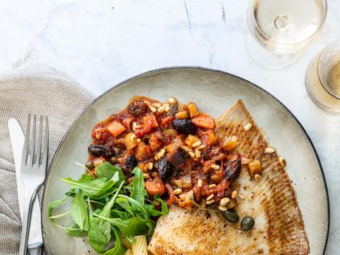 Rog met caponata