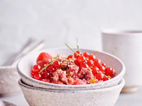 Rode havermout met sinaasappel