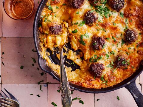 Pestopuree met mozzarellakorstje
