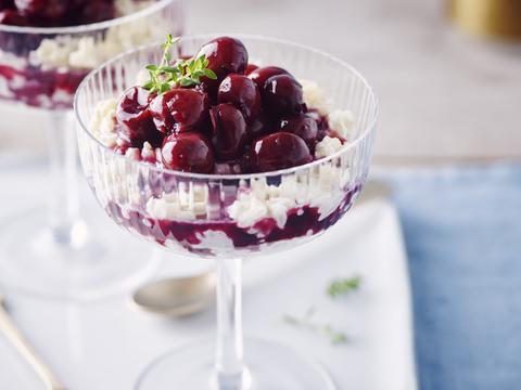 rijstpudding met kersensaus