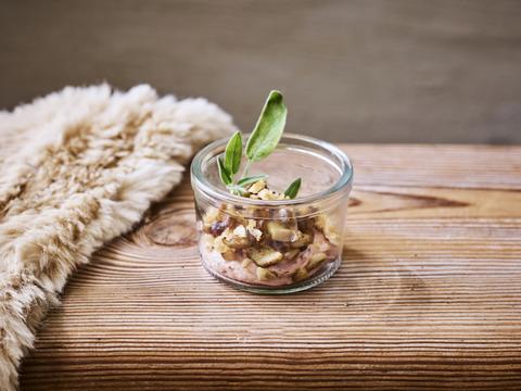crème van faux gras met boschampignons