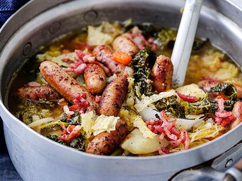 Hutsepotsoep met chipolata
