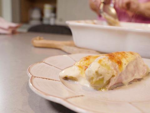 Witloofrolletjes met ham en kaas