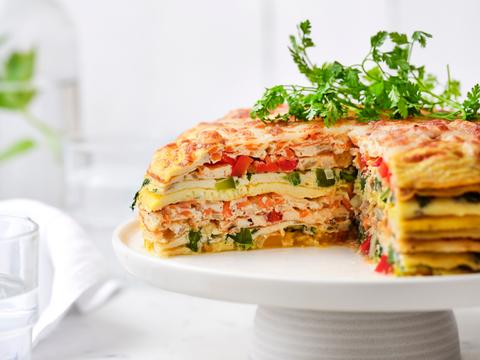 Groente-omelettaart