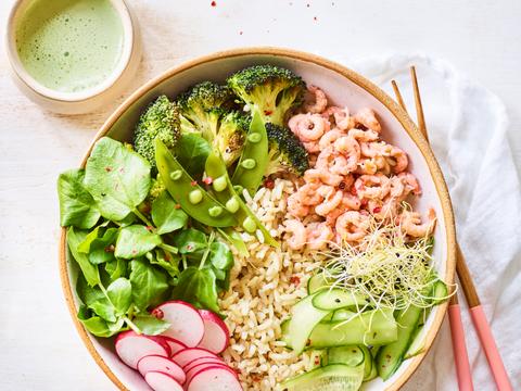 Pokébowl met zilvervliesrijst