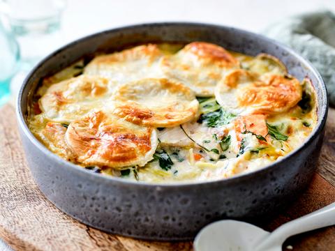 Fish pie met waterkers