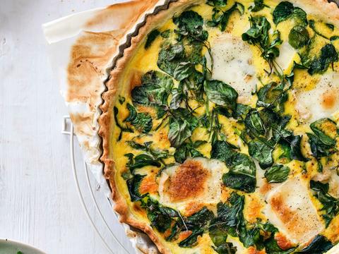 Quiche met waterkers en taleggio