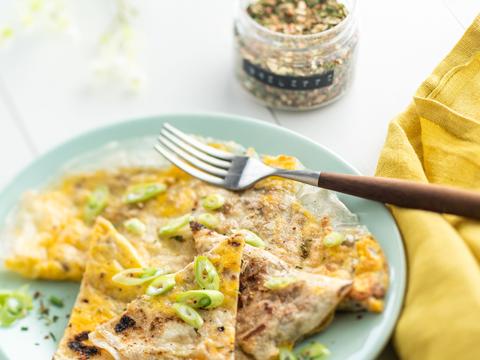 omelet op een rijstvel