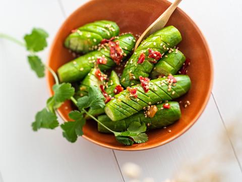 hasselback komkommers
