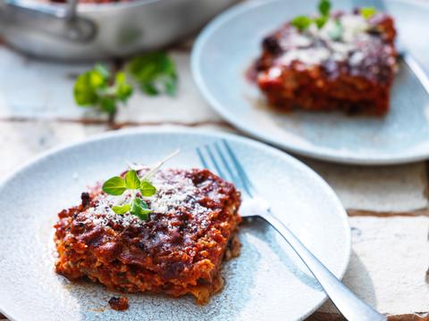 Auberginelasagne met kalfsgehakt
