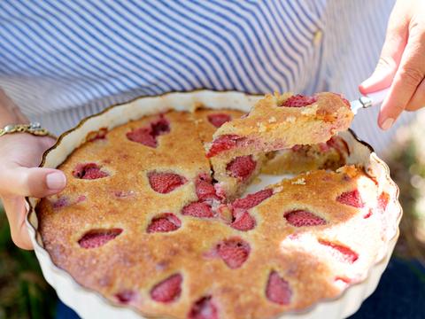 Clafoutis met aardbeien