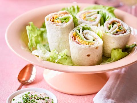 Wraps met kalkoen, bacon en ranchdressing
